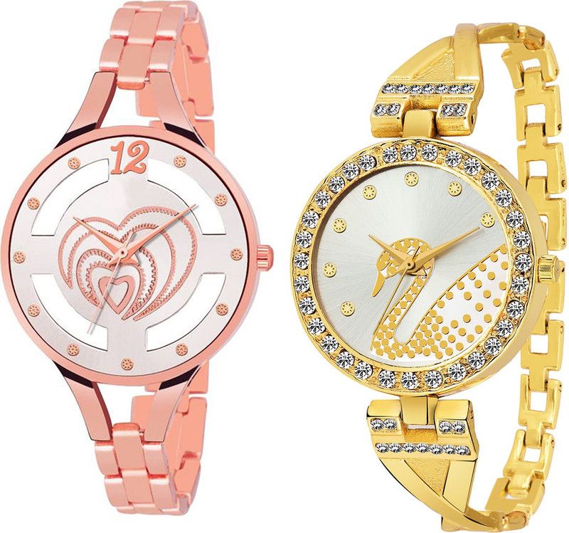 Analog Watch - For Women Combo pack 2 New Diamond Studded Watch For Girls & Women BB-07583