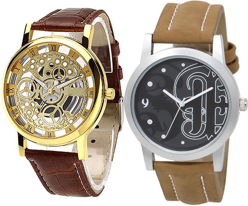 combo watch Analog Watch - For Men Party Wedding Open Analogue Brown Color Boys Watch - B45-BL46.14 (Combo Of 2 )