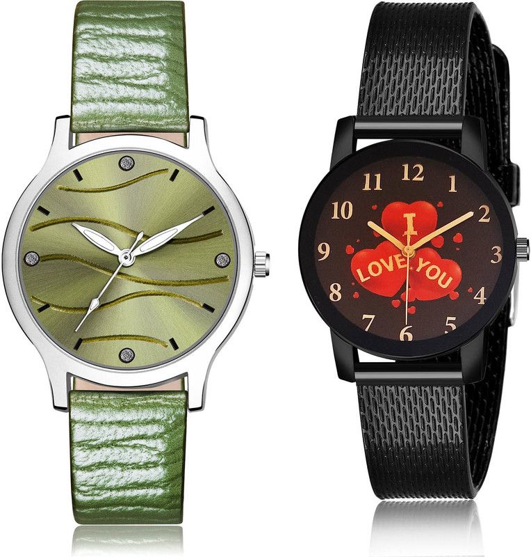 Analog Watch - For Women Contemporary Valentine 2 Watch Combo For Women And Girls - GM388-G536