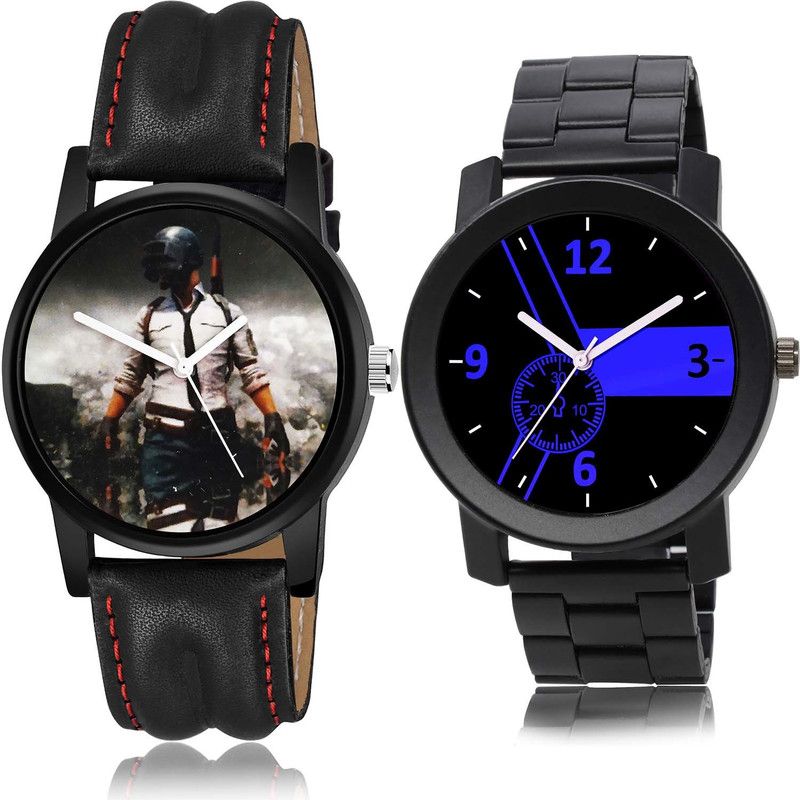 combo watch Analog Watch - For Boys Classical Fancy Pubg Military Army And Chain Watch Watch - B497-B791 (Combo Of 2 )