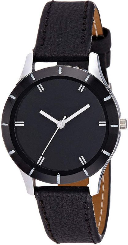 Analog Watch - For Women Simple Round Black Dial Black Strap