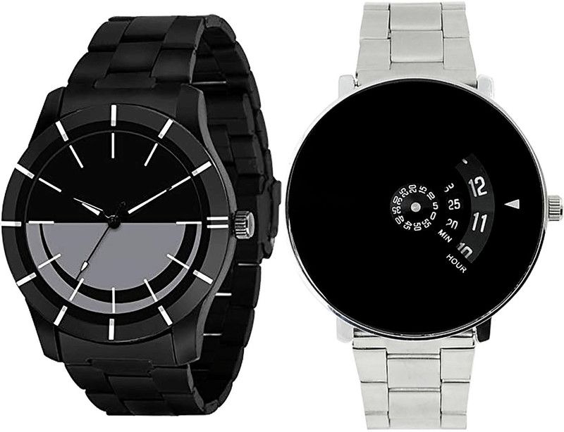 combo watch Analog Watch - For Girls Classical Unique Analogue Black And Silver Color Boys And Men Watch - B108-B81 (Combo Of 2 )
