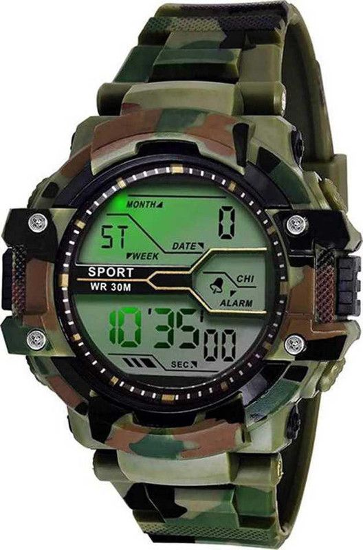 SPORT LOOK Digital Watch - For Boys FR--G523G-ARMY GREEN NEW LOOK Digital Watch