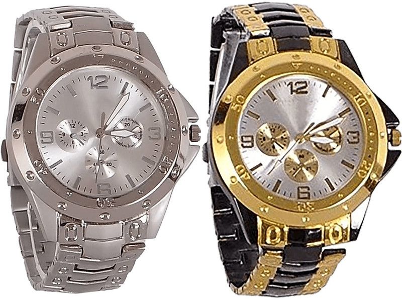 combo watch Analog Watch - For Girls Brand New Stylish Analogue Silver And Black Color Boys And Men Watch - B72-B73 (Combo Of 2 )