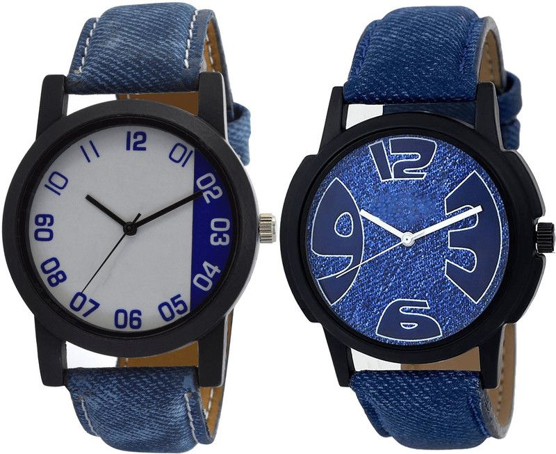 combo watch Analog Watch - For Girls Modern Heart Analogue Blue Color Boys And Men Watch - B40-B9 (Combo Of 2 )