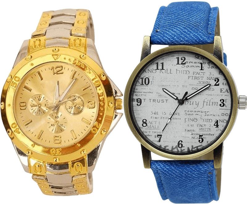 combo watch Analog Watch - For Men Brand New Professional Analogue Silver And Blue Color Boys And Men Watch - B75-BL46.28 (Combo Of 2 )