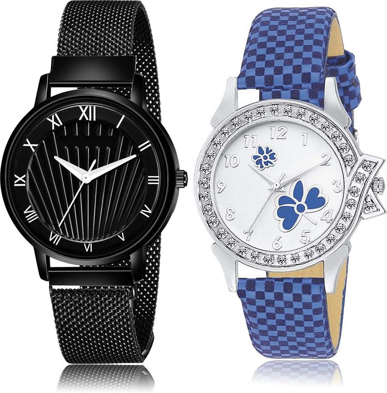 combo watch Analog Watch - For Girls Treading Quartz Magnet And Flower 2 Watch Combo For Girls And Women - G513-G127