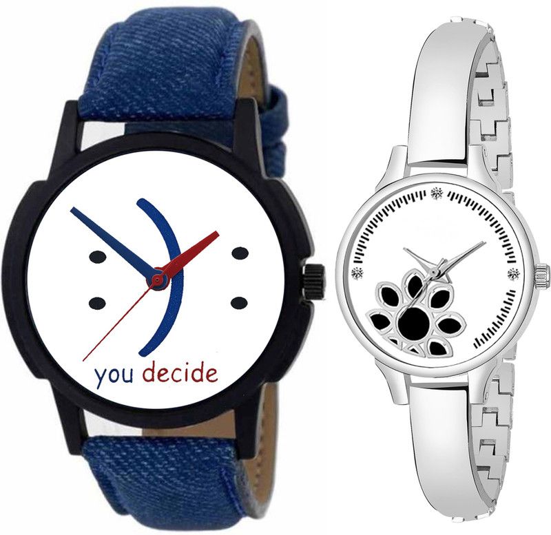Analog Watch - For Men & Women Combo pack 2 Best Party-Wedding Multicolor Dial Bracelet Bangle Couple Watch For Boys & Girls BB406F264