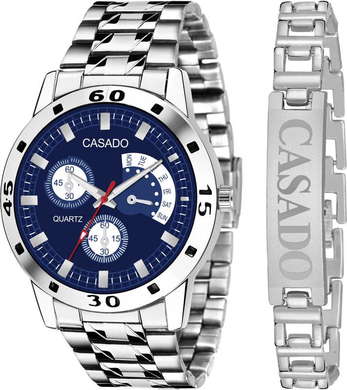 Analog Watch - For Men 347-Blue-BRACELET-SILVER
