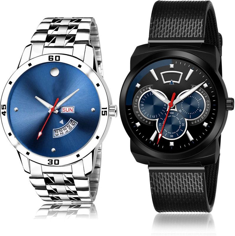 Analog Watch - For Men Brand New Traditional 2 Watch Combo For Boys And Men - BL46.105-(61-S-10)