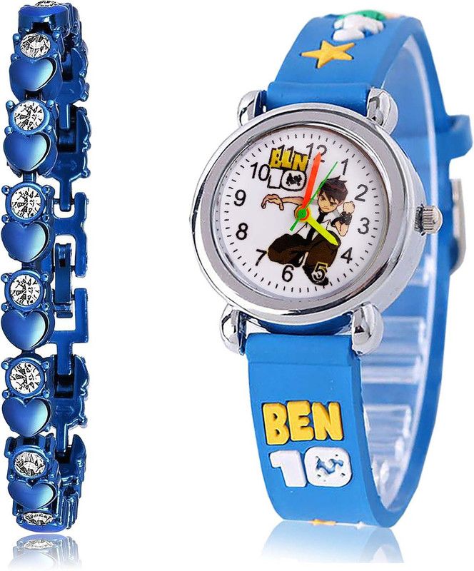 combo watch Analog Watch - For Girls Treading Analogue Bracelet And Ben 10 Kids 2 Watch Combo For Girls And Women - GX2-GC98