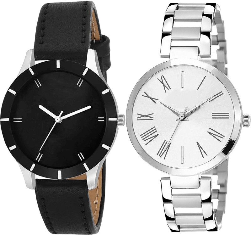 combo watch Analog Watch - For Girls Latest Tread Analogue Black And Silver Color Girls And Women Watch - G268-G300 (Combo of 2 )