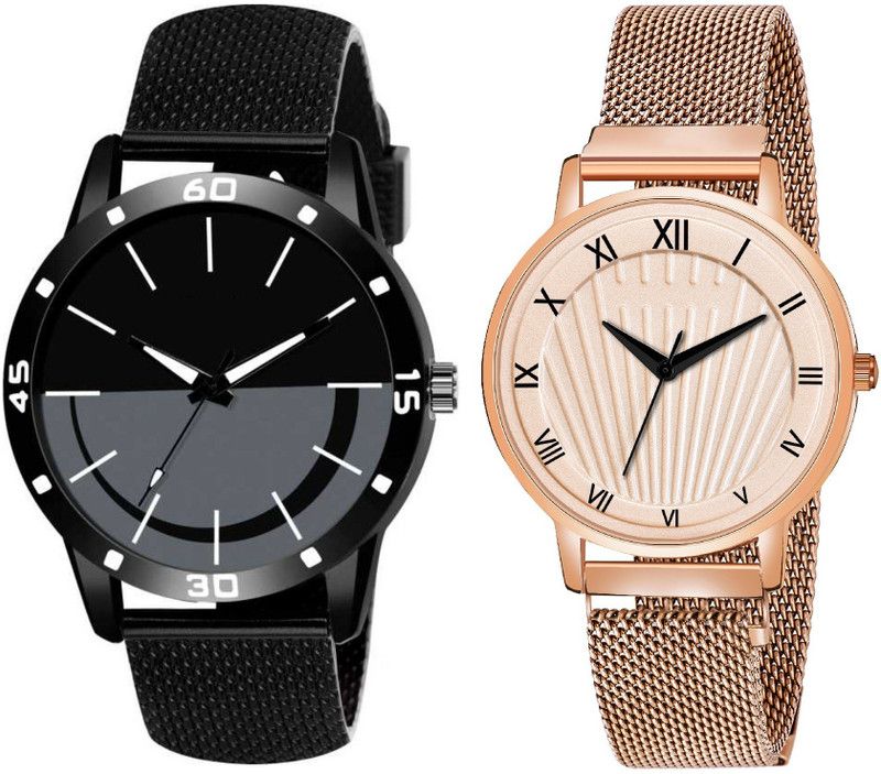 Analog Watch - For Men & Women GL-2591|Pack of 2 New Couple Combo New Sleek Look