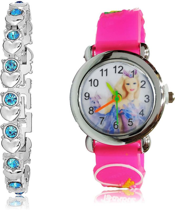 combo watch Analog Watch - For Girls Latest Stylish Bracelet And Doll Kids 2 Watch Combo For Girls And Women - GX3-GC42