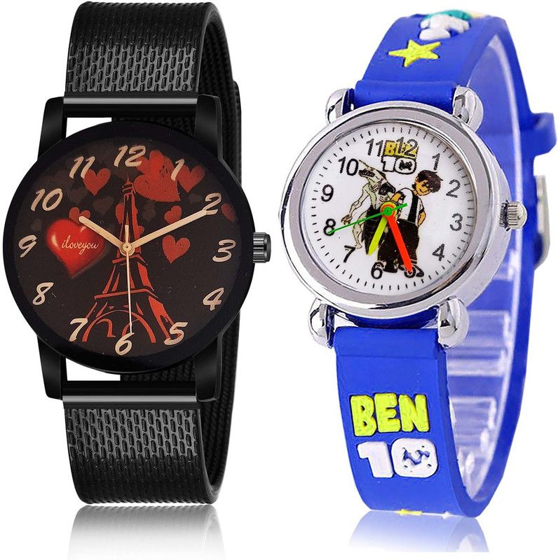 combo watch Analog Watch - For Men Latest Partywear I Love You And Ben 10 Kids 2 Watch Combo For Boys And men - BRM19-BK92