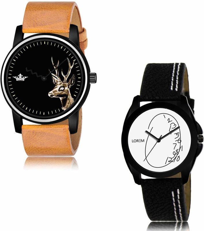 Analog Watch - For Men & Women LR Women LR69-LR291 Black-White Bear-Professional Look Combo of 2