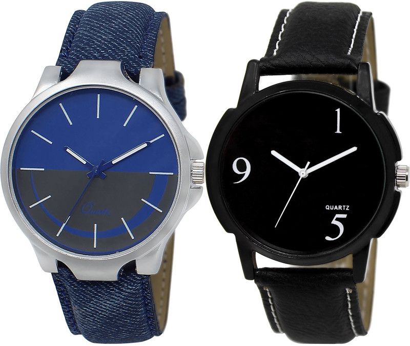 combo watch Analog Watch - For Girls Contemporary Italian Designer Analogue Blue And Black Color Boys And Men Watch - BL46.24-BL46.6 (Combo Of 2 )