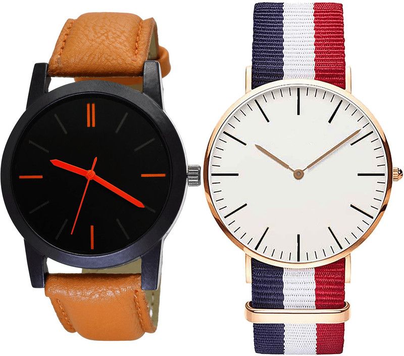 combo watch Analog Watch - For Girls New Branded Analogue Brown And Red Color Boys And Men Watch - B112-B50 (Combo Of 2 )