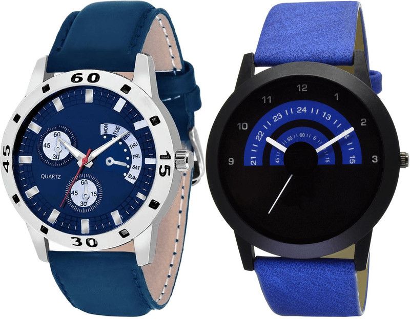 combo watch Analog Watch - For Girls Brand New Fashion Analogue Blue Color Boys And Men Watch - B56-B47 (Combo Of 2 )
