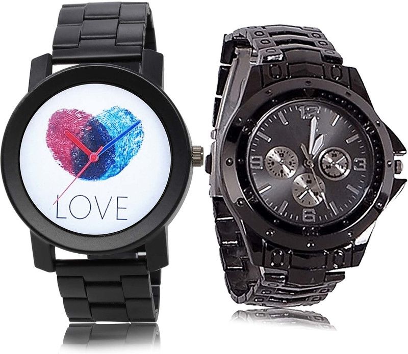 combo watch Analog Watch - For Boys & Girls Treading Heart Love Fingerprints Chain Watch And Chain Watch - B813-B70 (Combo Of 2 )