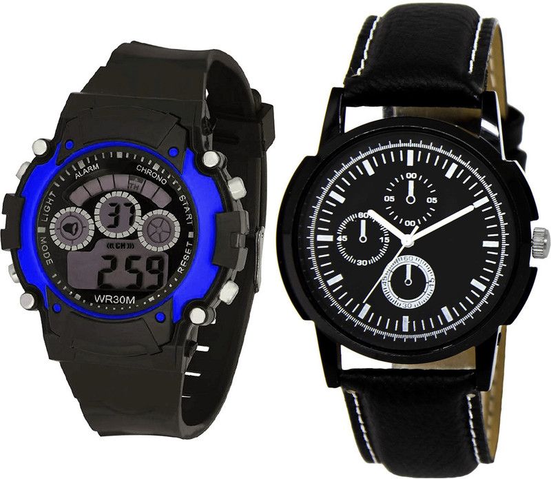 combo watch Analog Watch - For Girls Treading Stylish Kids Analogue Black Color Boys And Men Watch - B2-BL46.13 (Combo Of 2 )