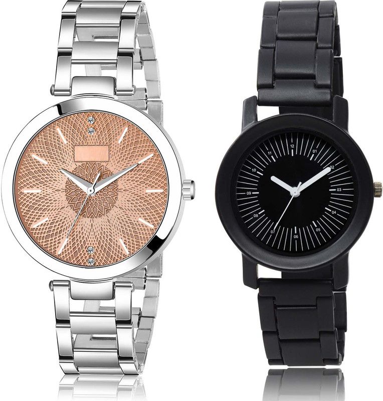 Analog Watch - For Women Modern Wrist Chain And Love Valentine Couple Combo Watch - GM204-GO154