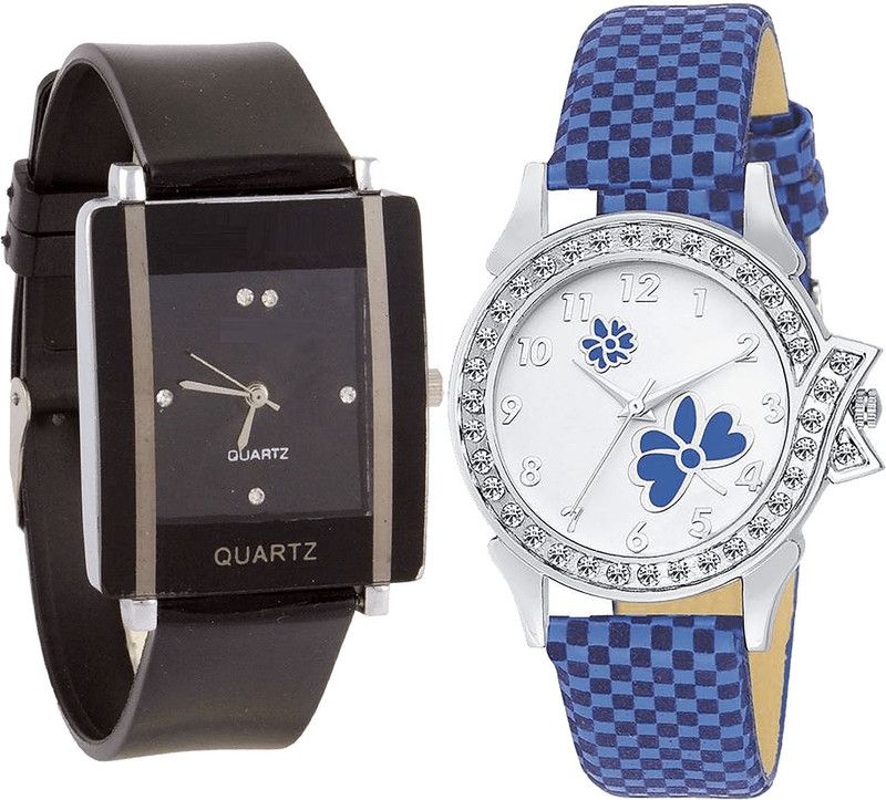 combo watch Analog Watch - For Girls Latest Stylish Analogue Black And Blue Color Girls And Women Watch - G12-G127 (Combo Of 2 )
