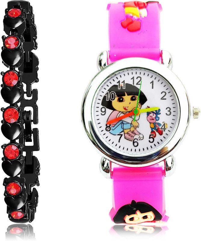 combo watch Analog Watch - For Women Contemporary Fashionable Bracelet And Dora The Explorer Kids 2 Watch Combo For Girls And Women - GX1-GC193