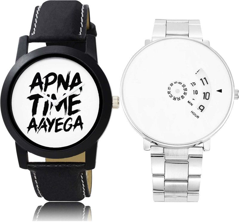 combo watch Analog Watch - For Men Best Traditional Apna Time Aayega And Chain Combo Watch For Boys And Men - BO42-B82