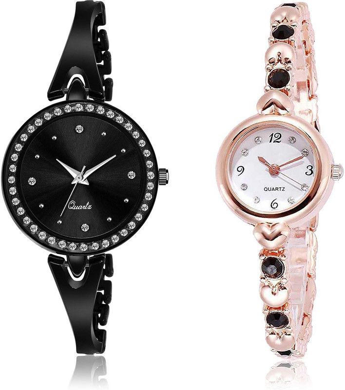 combo watch Analog Watch - For Men & Women Brand New Valentine Bangle Chain And Stone Combo Watch For Girls And Women - GL268-G455
