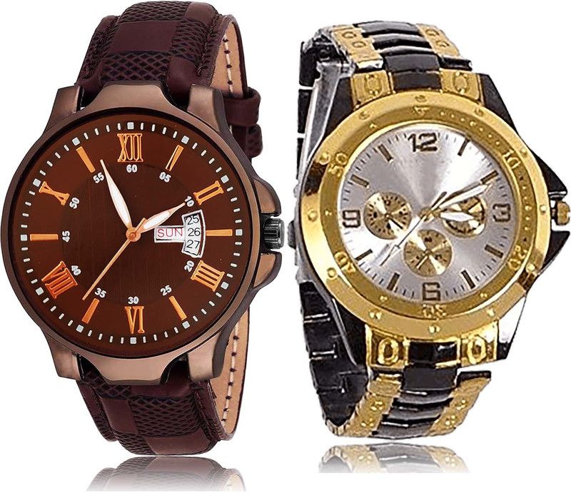 combo watch Analog Watch - For Men Treading Branded Day And Date And Chain Combo Watch For Boys And Men - BRM2-B73