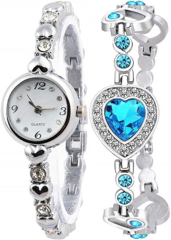 Analog Watch - For Women J2-3643|Pack of 2 Unique Design Bracelet Combo Rich look Diamond Finished