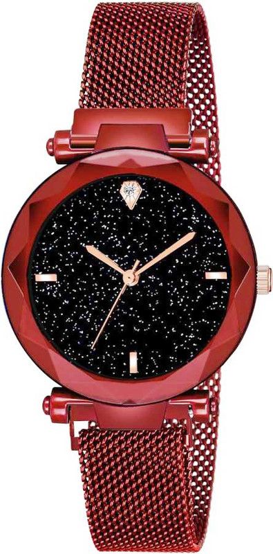 Starry Dial Analog Watch for Girls With Magnet Lock Strap Analog Watch - For Girls mng87