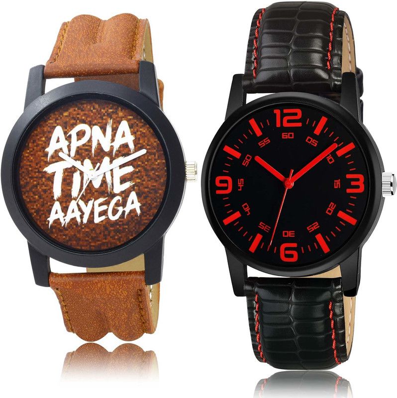 combo watch Analog Watch - For Men & Women Modern Collegian Apna Time Aayega Combo Watch For Boys And Men - BO40-B695