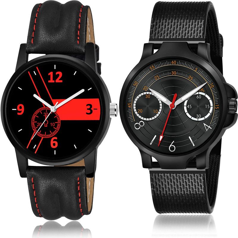Analog Watch - For Men Brand New Fashionable 2 Watch Combo For Boys And Men - B680-(67-S-10)