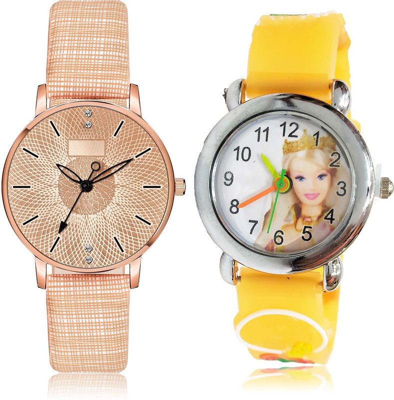 combo watch Analog Watch - For Girls Latest Fashionable Doll Kids 2 Watch Combo For Girls And Women - GM317-GC48