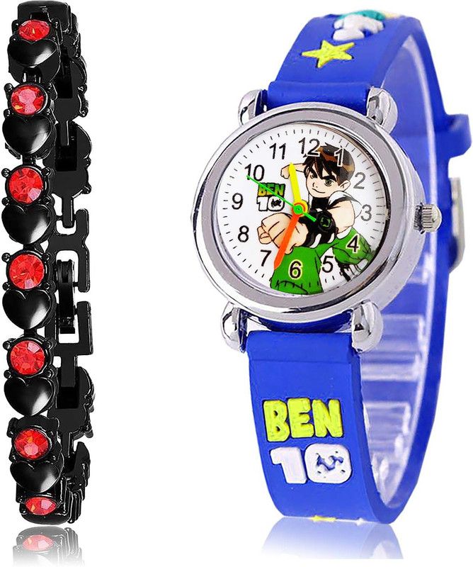 Analog Watch - For Girls Treading Quartz Bracelet And Ben 10 Kids 2 Watch Combo For Girls And Women - GX1-GC88