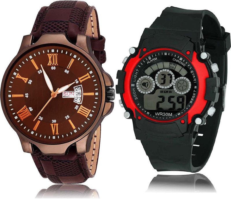combo watch Analog-Digital Watch - For Men New Traditional Day And Date And Kids Combo Watch For Boys And Men - BRM2-B5