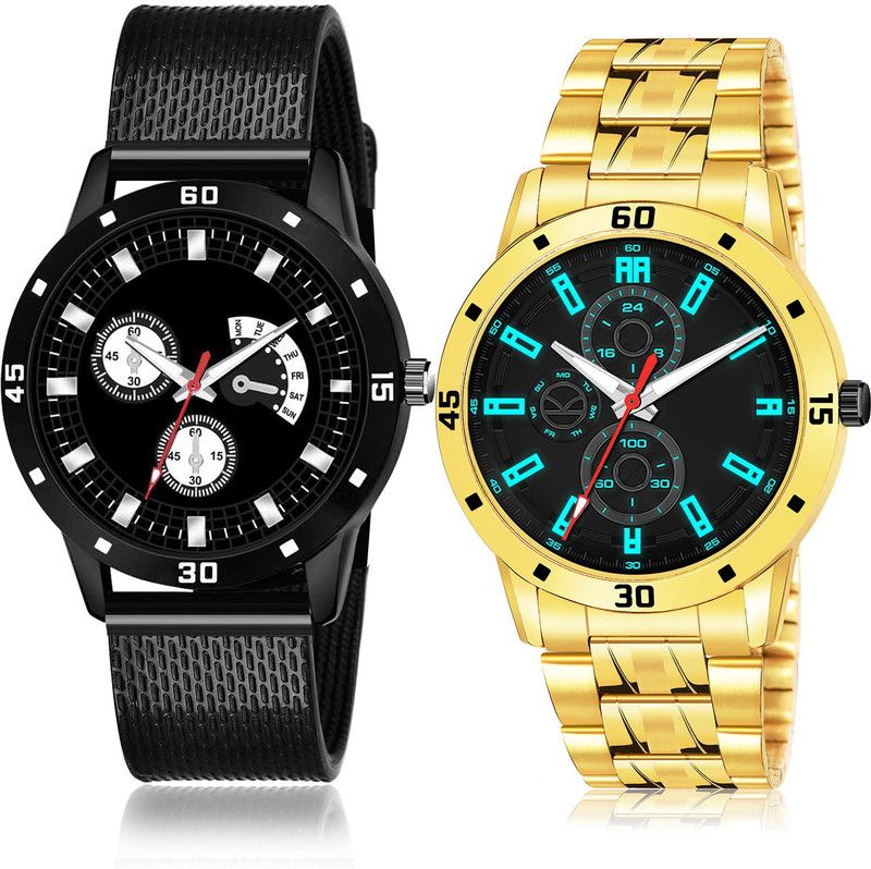 Analog Watch - For Men Modern Valentine 2 Watch Combo For Boys And Men - BRM39-(63-S-21)