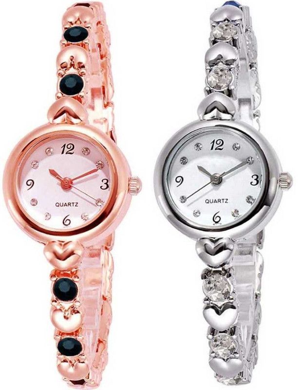 Analog Watch - For Girls New Arrival Black & Silver Diamond Studded Watch For Womens