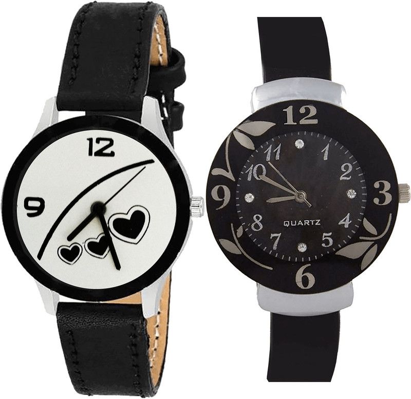 combo watch Analog Watch - For Girls Brand New Royal Love Valentine And Flower Analogue Black Color Girls And Women Watch - G342-G24 (Combo of 2 )