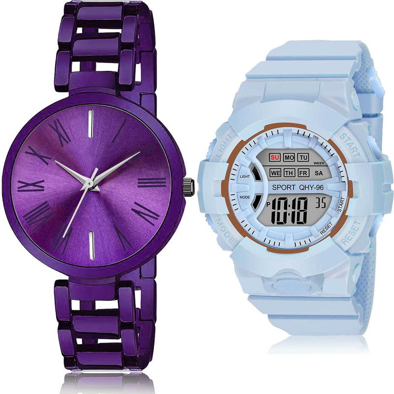 Analog-Digital Watch - For Girls Latest Heart 2 Watch Combo For Women And Girls - G655-DG34