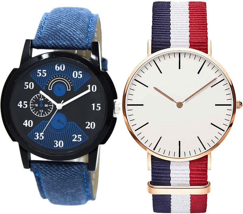 combo watch Analog Watch - For Girls Treading Exclusive Analogue Blue And Red Color Boys And Men Watch - BL46.2-B50 (Combo Of 2 )