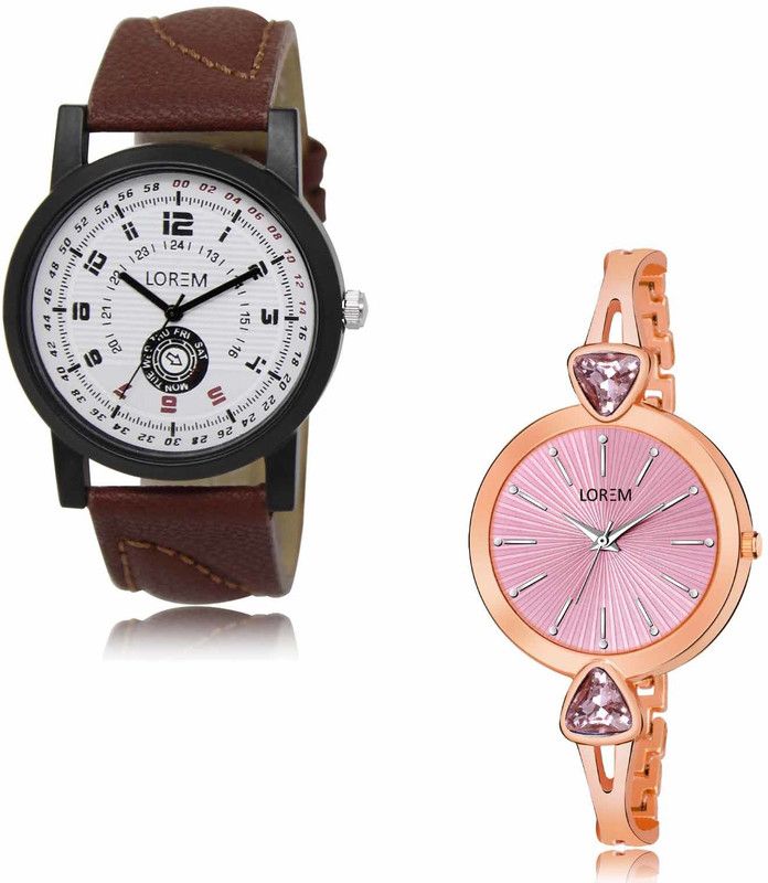 Analog Watch - For Men & Women LR11-LR277 Multicolor Mate finish-Fancy Stone Combo of 2