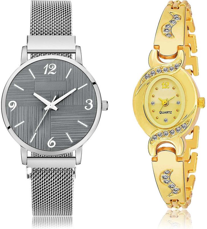 combo watch Analog Watch - For Girls New Model Magnet Chain And Chain 2 Watch Combo For Girls And Women - GM227-G442