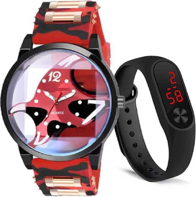 Spiderman BEN10 Doraemon Trio Projector Analog Watch - For Boys & Girls COMBO SET OF 2 ANALOG+DIGITAL SILICON STRAP UNIQUE DESIGN