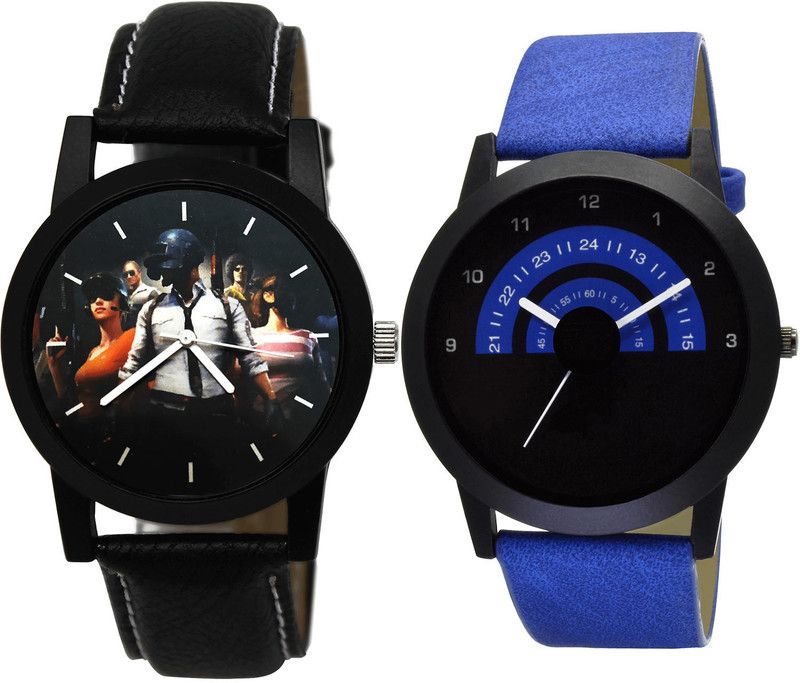 combo watch Analog Watch - For Men Contemporary Italian Designer PUBG Military Army Analog Black And Blue Color Boys And Men Watch - B175-B47 (Combo Of 2 )