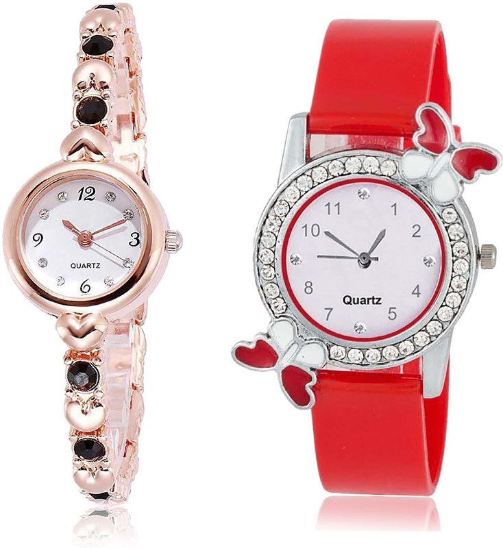 combo watch Analog Watch - For Girls New Chronograph Stone And Butterfly Combo Watch For Girls And Women - G455-G101