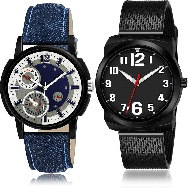 Analog Watch - For Men Modern Italian Designer 2 Watch Combo For Boys And Men - B662-(53-S-10)