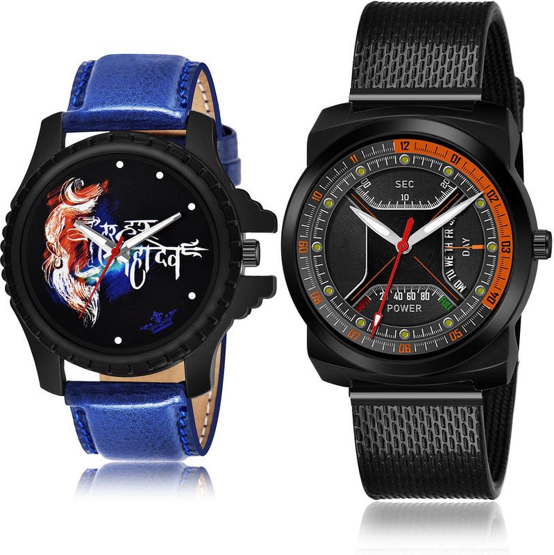 Analog Watch - For Men Treading Analogue 2 Watch Combo For Boys And Men - BL46.66-(56-S-10)